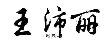胡问遂王沛丽行书个性签名怎么写