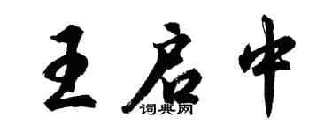 胡问遂王启中行书个性签名怎么写