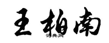 胡问遂王柏南行书个性签名怎么写