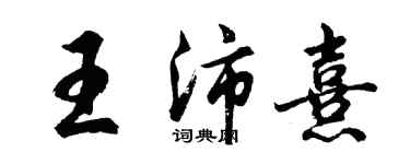 胡问遂王沛熹行书个性签名怎么写