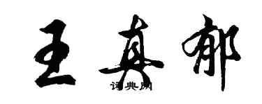 胡问遂王真郁行书个性签名怎么写