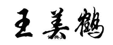 胡问遂王美鹤行书个性签名怎么写