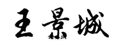 胡问遂王景城行书个性签名怎么写