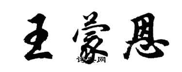 胡问遂王蒙恩行书个性签名怎么写