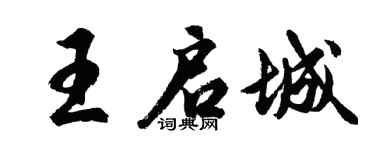 胡问遂王启城行书个性签名怎么写