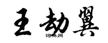 胡问遂王劫翼行书个性签名怎么写