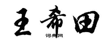 胡问遂王希田行书个性签名怎么写