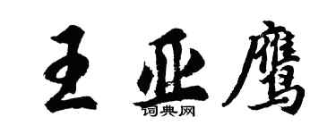 胡问遂王亚鹰行书个性签名怎么写