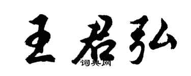 胡问遂王君弘行书个性签名怎么写