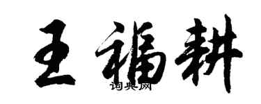胡问遂王福耕行书个性签名怎么写
