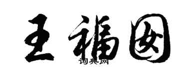 胡问遂王福囡行书个性签名怎么写