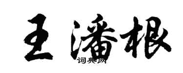 胡问遂王潘根行书个性签名怎么写