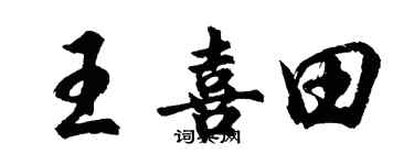 胡问遂王喜田行书个性签名怎么写