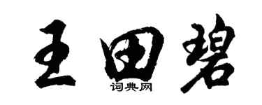 胡问遂王田碧行书个性签名怎么写