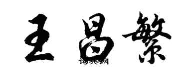 胡问遂王昌繁行书个性签名怎么写