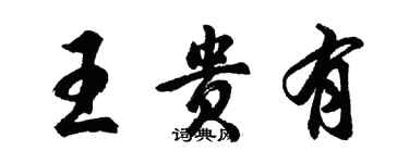 胡问遂王贵有行书个性签名怎么写