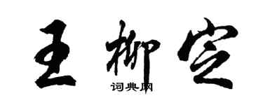 胡问遂王柳定行书个性签名怎么写