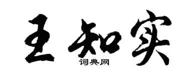 胡问遂王知实行书个性签名怎么写