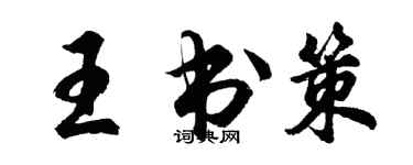 胡问遂王书策行书个性签名怎么写