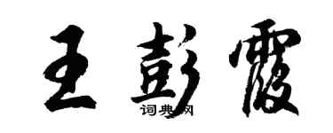 胡问遂王彭霞行书个性签名怎么写