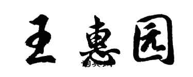 胡问遂王惠园行书个性签名怎么写