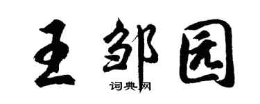 胡问遂王邹园行书个性签名怎么写
