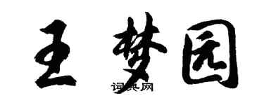 胡问遂王梦园行书个性签名怎么写