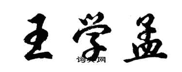 胡问遂王学孟行书个性签名怎么写