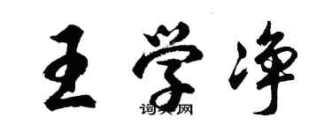 胡问遂王学净行书个性签名怎么写