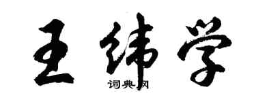 胡问遂王纬学行书个性签名怎么写