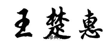 胡问遂王楚惠行书个性签名怎么写
