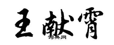 胡问遂王献霄行书个性签名怎么写