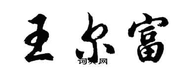 胡问遂王尔富行书个性签名怎么写