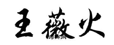 胡问遂王薇火行书个性签名怎么写