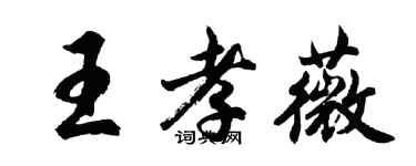 胡问遂王孝薇行书个性签名怎么写