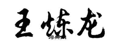 胡问遂王炼龙行书个性签名怎么写