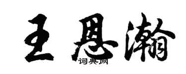 胡问遂王恩瀚行书个性签名怎么写