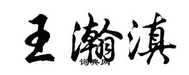 胡问遂王瀚滇行书个性签名怎么写