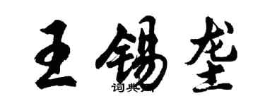 胡问遂王锡垄行书个性签名怎么写
