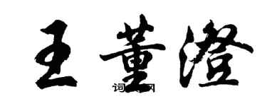 胡问遂王董澄行书个性签名怎么写