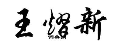 胡问遂王熠新行书个性签名怎么写
