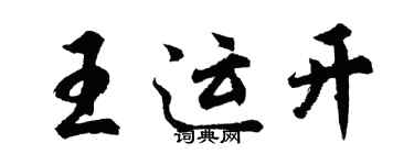 胡问遂王运开行书个性签名怎么写