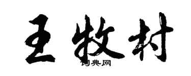 胡问遂王牧村行书个性签名怎么写