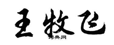 胡问遂王牧飞行书个性签名怎么写