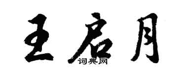 胡问遂王启月行书个性签名怎么写