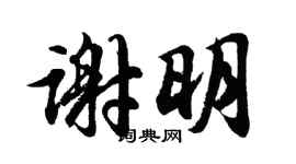 胡问遂谢明行书个性签名怎么写