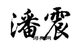 胡问遂潘震行书个性签名怎么写