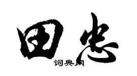 胡问遂田忠行书个性签名怎么写