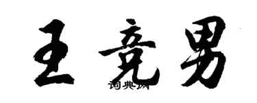 胡问遂王竞男行书个性签名怎么写