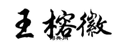 胡问遂王榕徽行书个性签名怎么写